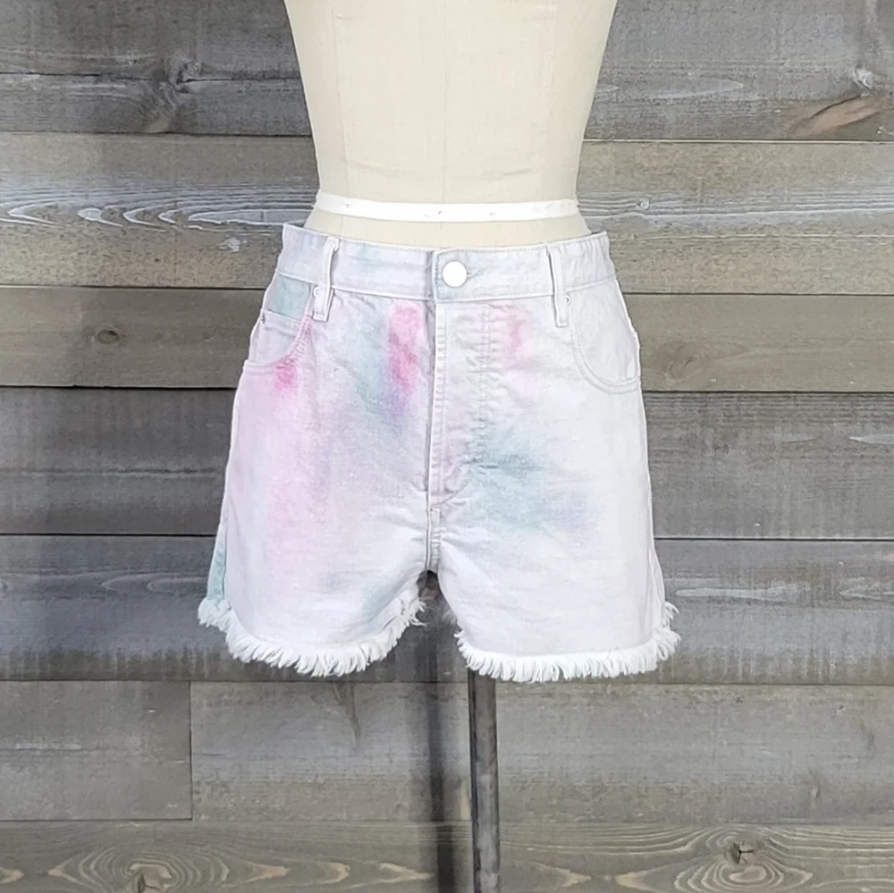 Isabel ÉTOILE Marant Lesiabb Tie-Dye Pattern Frayed Hem Shorts